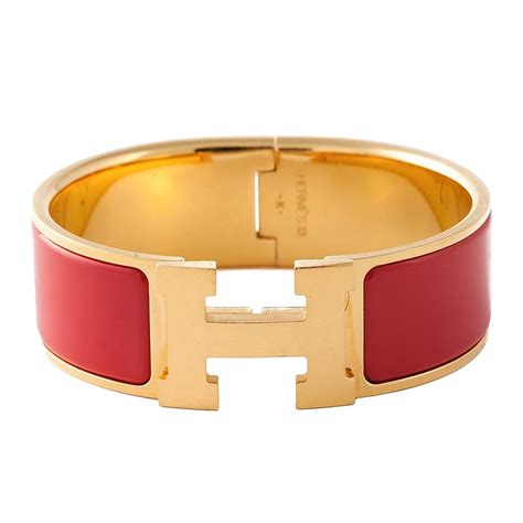 hermes red h bracelet|authentic Hermes clic clac bracelet.